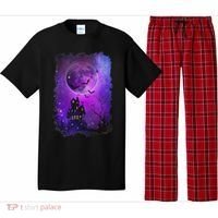 Spooky Halloween Haunted House Bats & Blood Moon Scene Pajama Set thumb 0