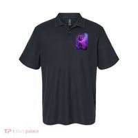 Spooky Halloween Haunted House Bats & Blood Moon Scene Polo thumb 0