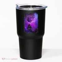 Spooky Halloween Haunted House Bats & Blood Moon Scene Tumbler thumb 0