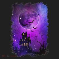 Spooky Halloween Haunted House Bats & Blood Moon Scene Tumbler thumb 3