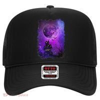 Spooky Halloween Haunted House Bats & Blood Moon Scene Hat thumb 0