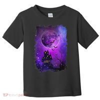 Spooky Halloween Haunted House Bats & Blood Moon Scene Toddler T-Shirt thumb 0
