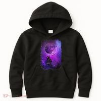 Spooky Halloween Haunted House Bats & Blood Moon Scene Kids Hoodie thumb 0