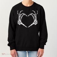 Skeleton Hand Heart Halloween Funny Bones Love Women's Sweatshirt thumb 0