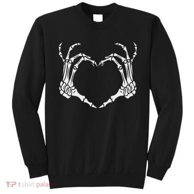 Skeleton Hand Heart Halloween Funny Bones Love Sweatshirt