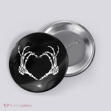 Skeleton Hand Heart Halloween Funny Bones Love Button