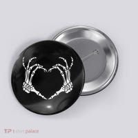 Skeleton Hand Heart Halloween Funny Bones Love Button thumb 0