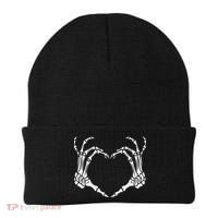 Skeleton Hand Heart Halloween Funny Bones Love Beanie thumb 0