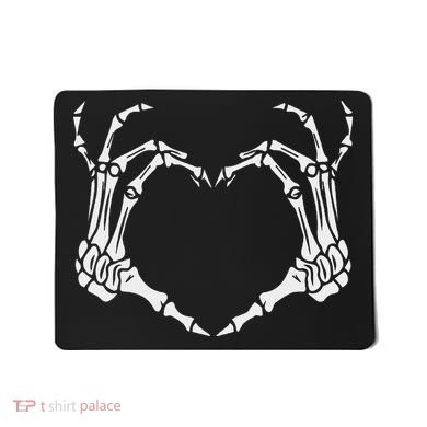 Skeleton Hand Heart Halloween Funny Bones Love Mousepad