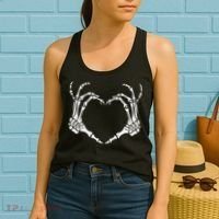 Skeleton Hand Heart Halloween Funny Bones Love Women's Tank Top thumb 2