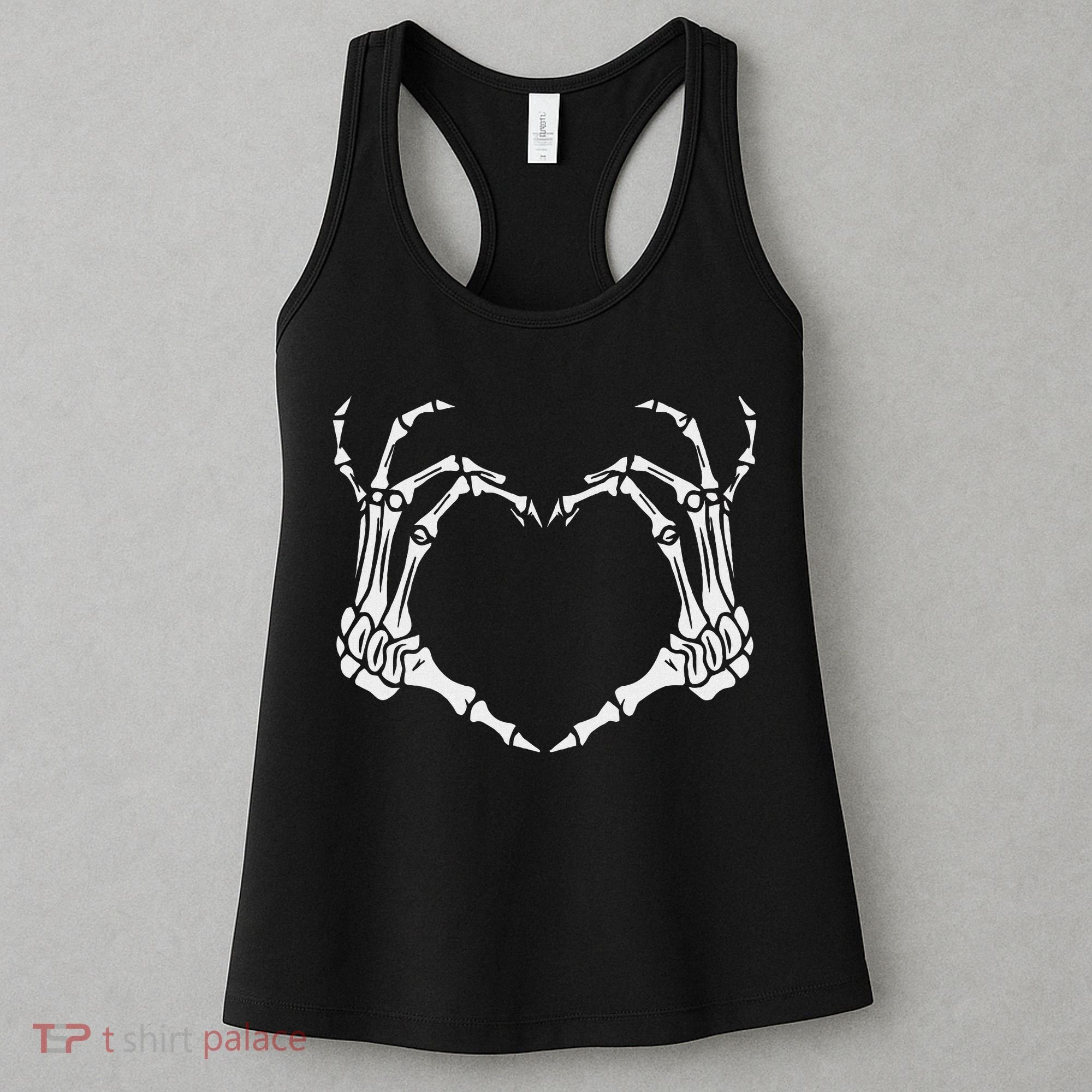 Skeleton Hand Heart Halloween Funny Bones Love Women's Tank Top