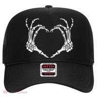 Skeleton Hand Heart Halloween Funny Bones Love Hat thumb 0