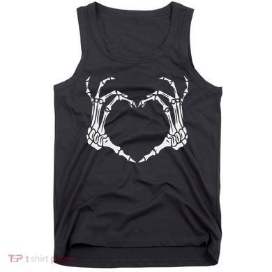 Skeleton Hand Heart Halloween Funny Bones Love Tank Top