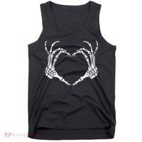 Skeleton Hand Heart Halloween Funny Bones Love Tank Top thumb 0