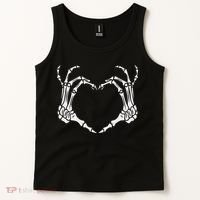 Skeleton Hand Heart Halloween Funny Bones Love Tank Top thumb 2