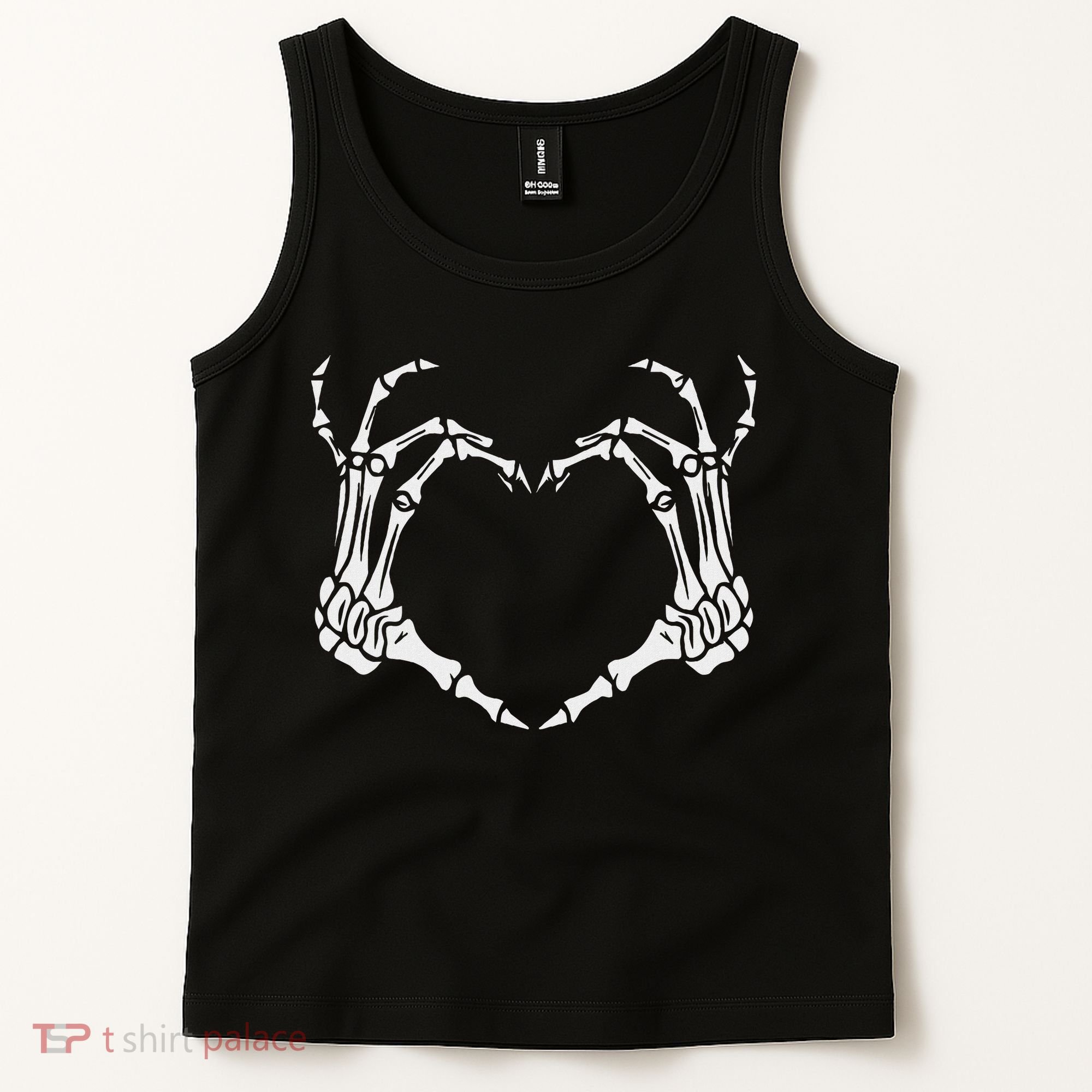 Skeleton Hand Heart Halloween Funny Bones Love Tank Top