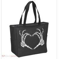 Skeleton Hand Heart Halloween Funny Bones Love Tote Bag thumb 2