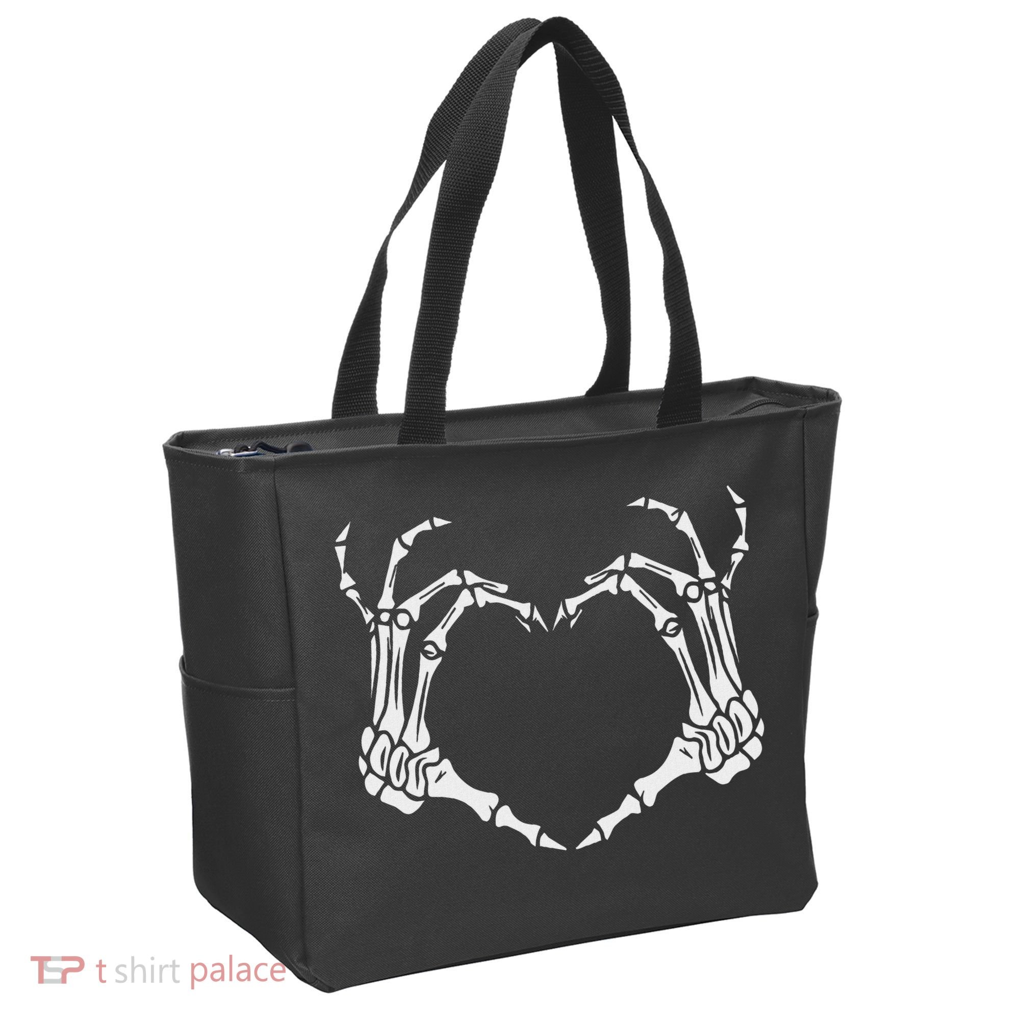 Skeleton Hand Heart Halloween Funny Bones Love Tote Bag