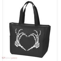 Skeleton Hand Heart Halloween Funny Bones Love Tote Bag thumb 3