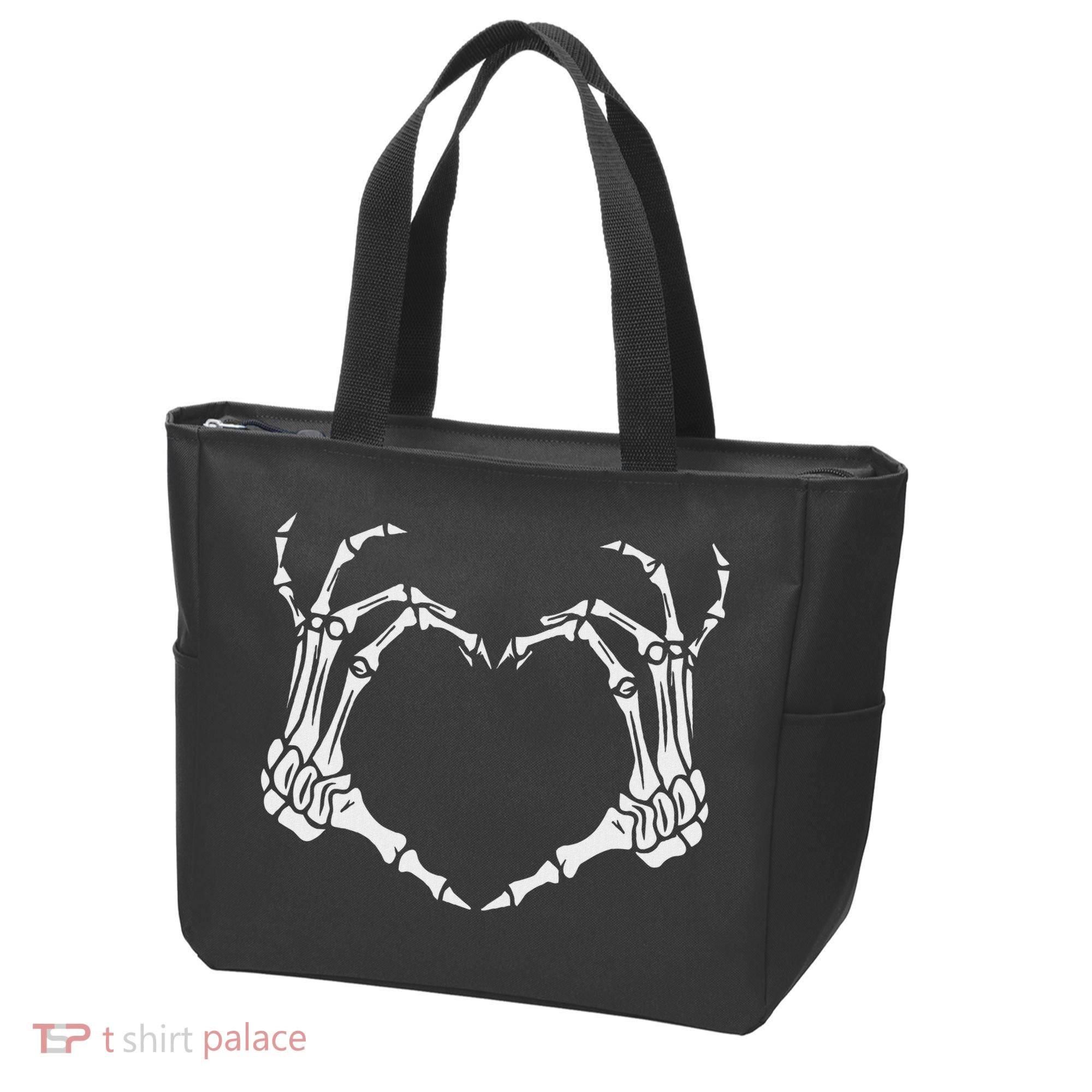 Skeleton Hand Heart Halloween Funny Bones Love Tote Bag
