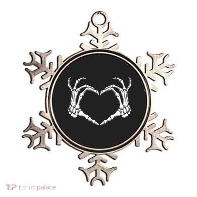 Skeleton Hand Heart Sign Funny Halloween Ornament