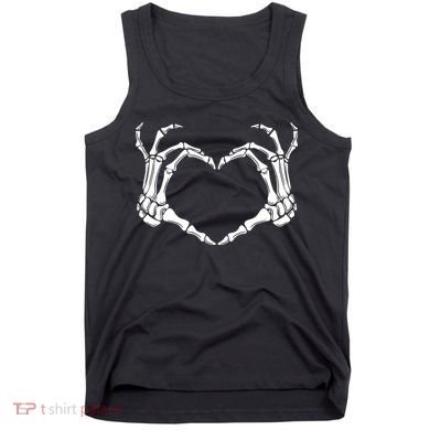 Skeleton Hand Heart Sign Funny Halloween Tank Top