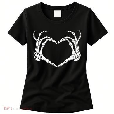Skeleton Hand Heart Sign Funny Halloween Women's T-Shirt