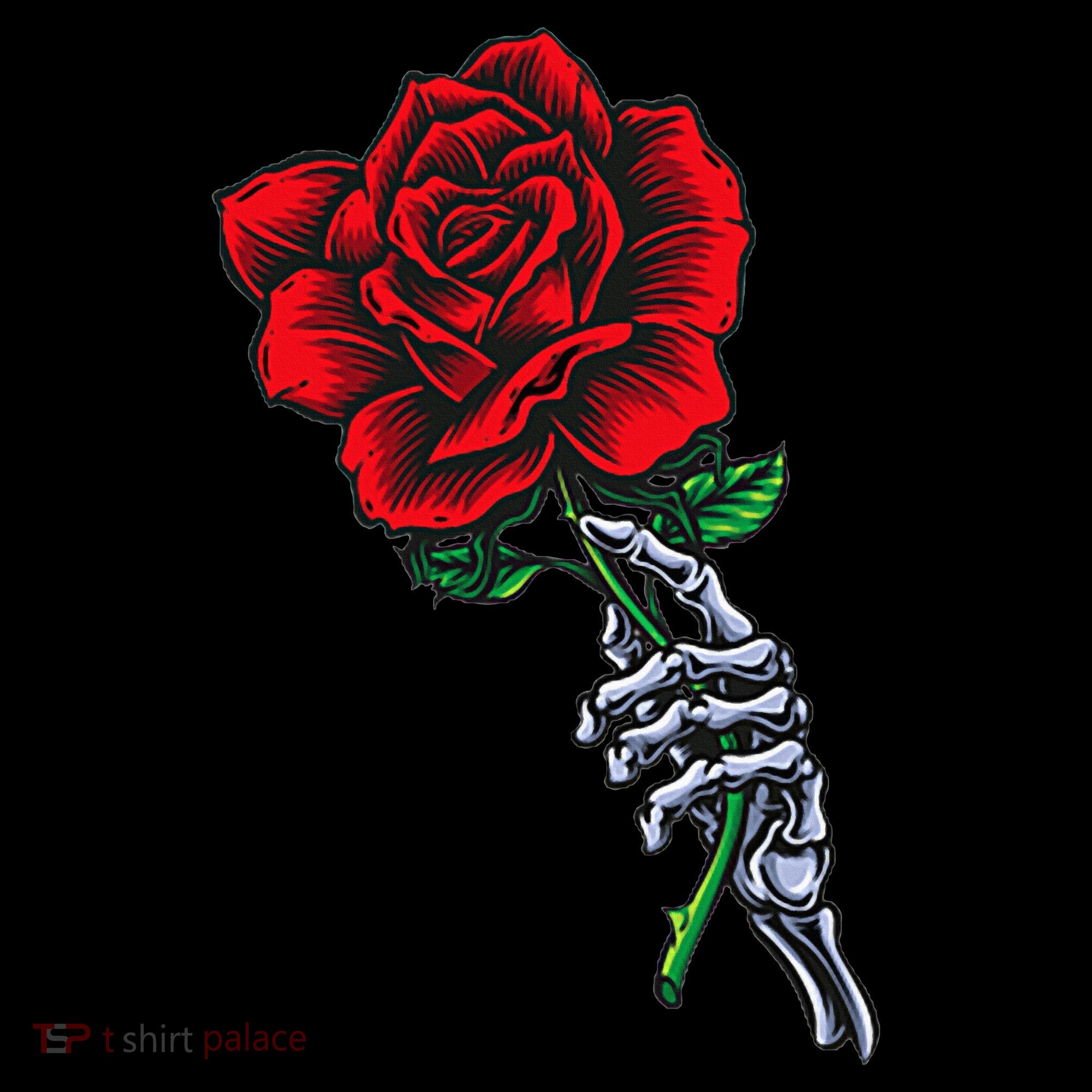 Skeleton Hand Holding Rose Aesthetic Red Flower Women's Hoodie