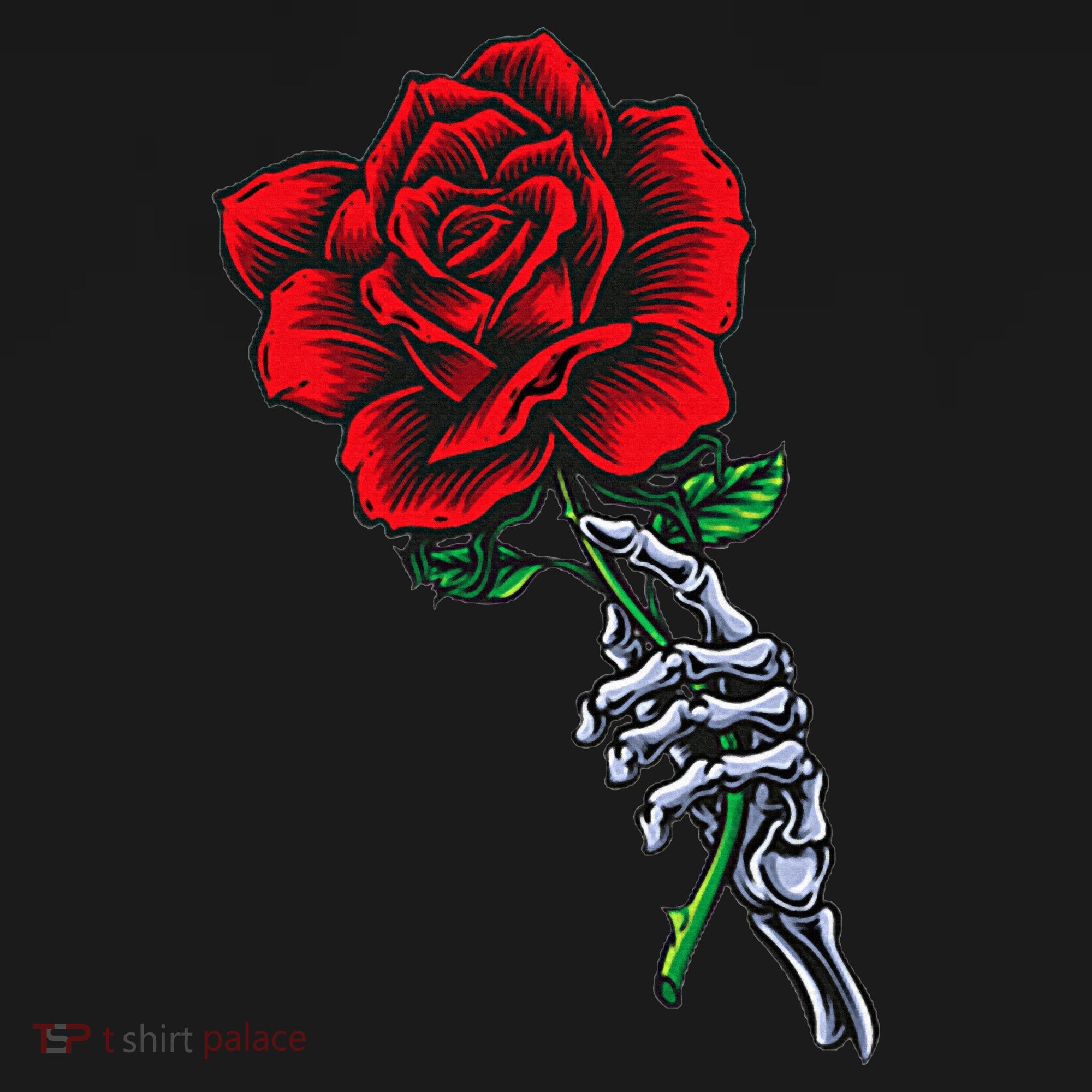 Skeleton Hand Holding Rose Aesthetic Red Flower Women's Tank Top