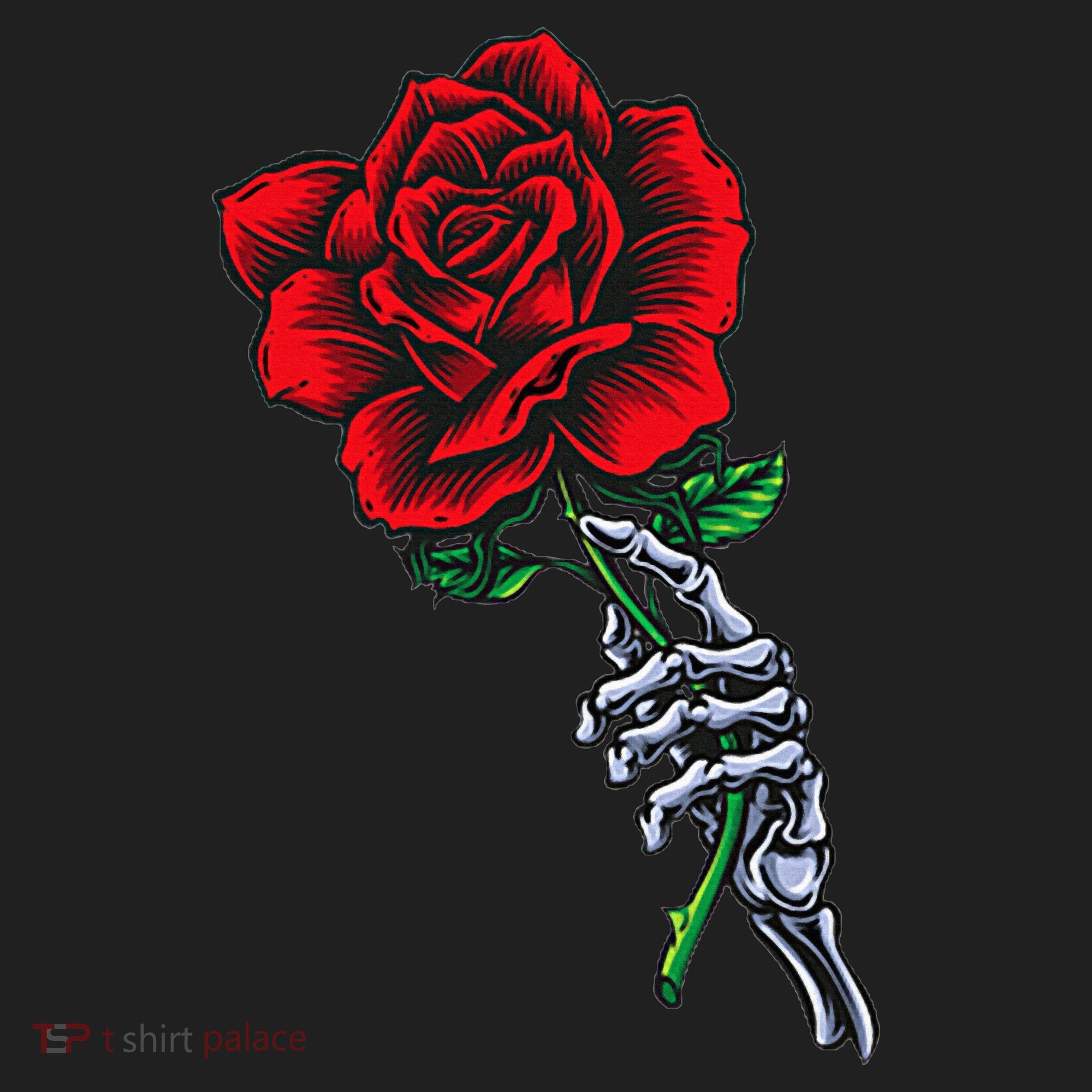 Skeleton Hand Holding Rose Aesthetic Red Flower Hat