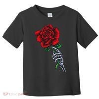 Skeleton Hand Holding Rose Aesthetic Red Flower Toddler T-Shirt thumb 0