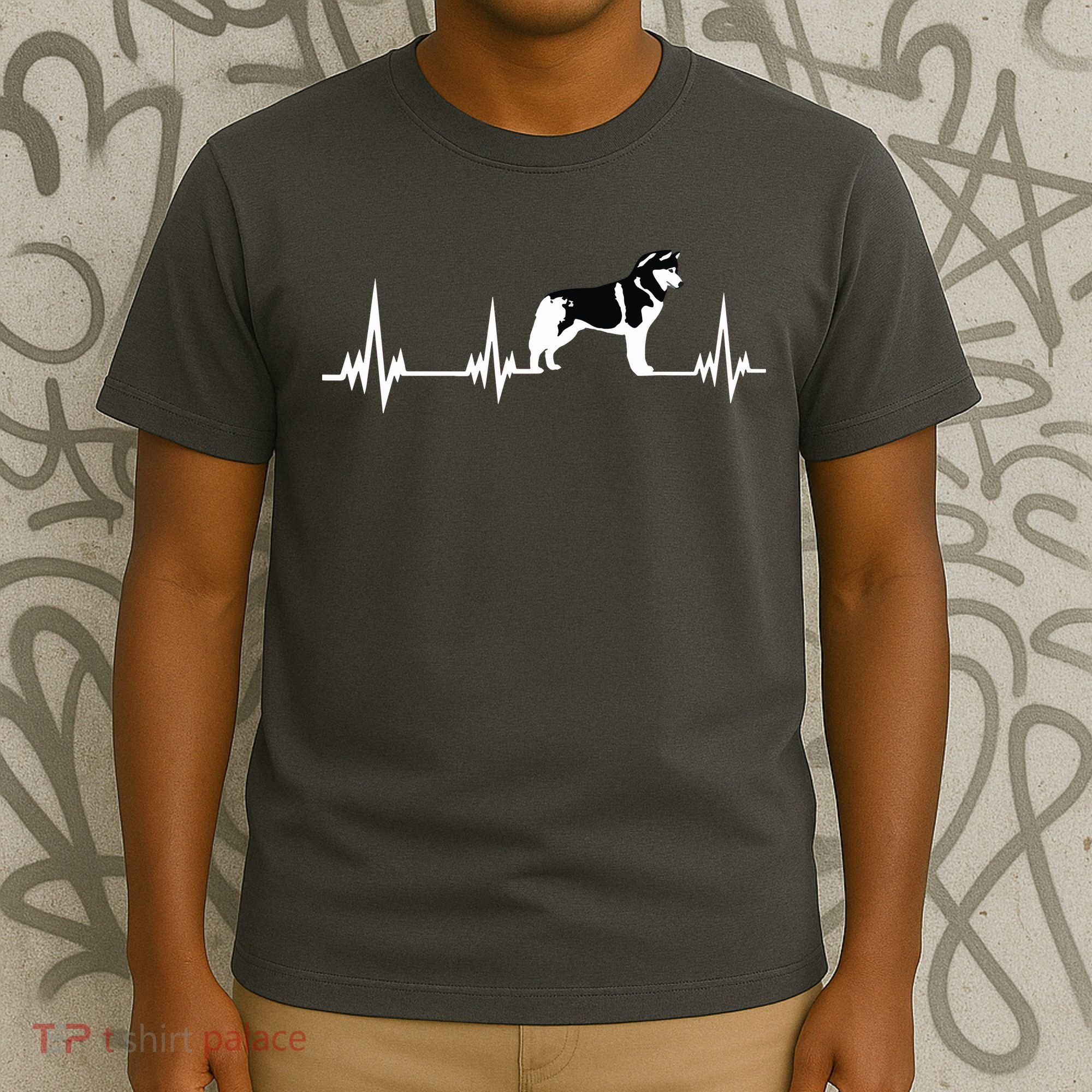 Siberian Husky Heartbeat Gift For Men Women Boy Girl T-Shirt
