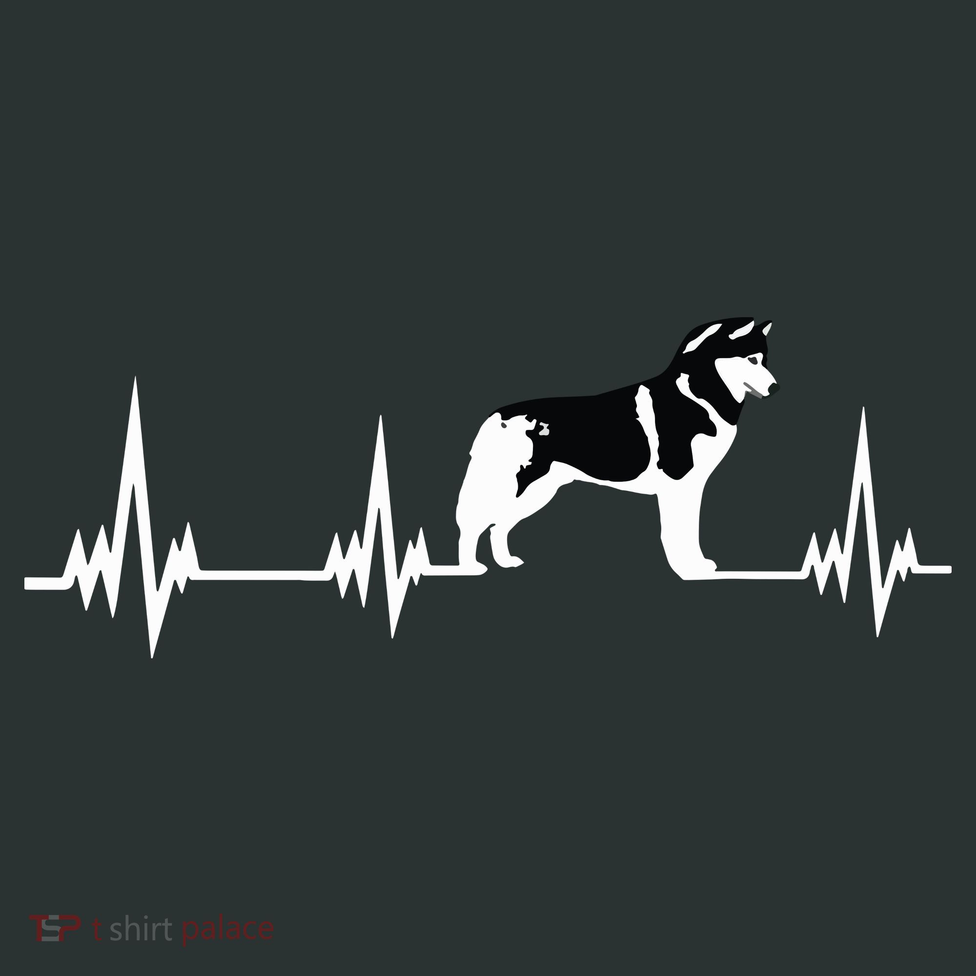 Siberian Husky Heartbeat Gift For Men Women Boy Girl T-Shirt