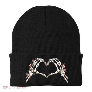 Skeleton Hands Heart Sign Halloween Retro Costume Gift Beanie
