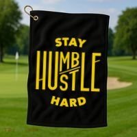 Stay Humble Hustle Hard Golf Towel thumb 1