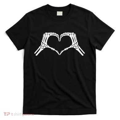 Skeleton Hand Heart Sign Bones Cute Halloween T-Shirt
