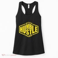 Stay Humble Hustle Hard Inspirational Bold Yellow Urban Vibe Women's Tank Top thumb 0