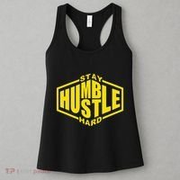 Stay Humble Hustle Hard Inspirational Bold Yellow Urban Vibe Women's Tank Top thumb 3