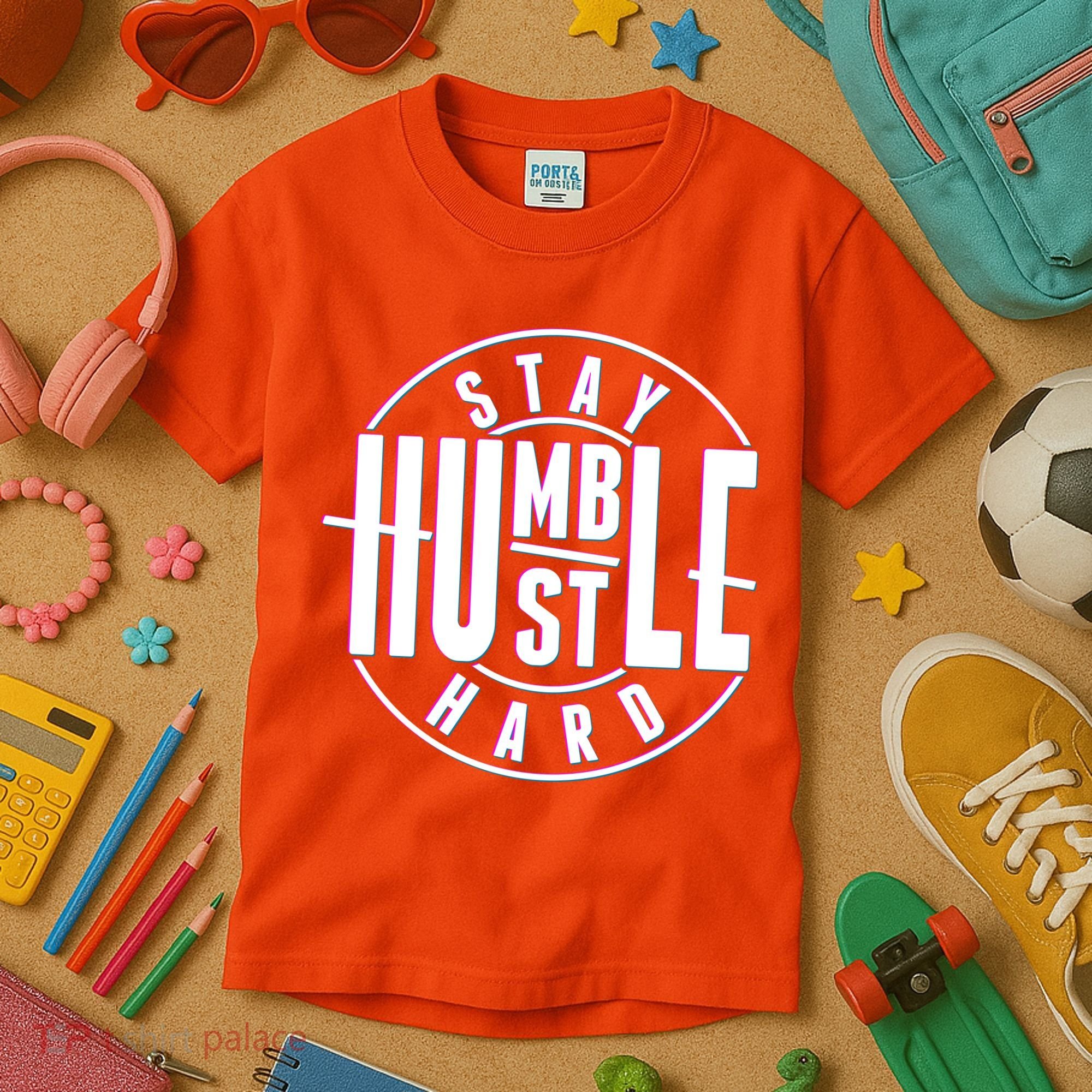 Stay Humble Hustle Hard Kids T-Shirt