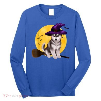 Siberian Husky Halloween Costume Shirt Boys Girls Dog Long Sleeve Shirt