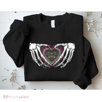 Skeleton Hand Heart Dia De Los Muertos Mexican Day Of Dead Sweatshirt thumb 2