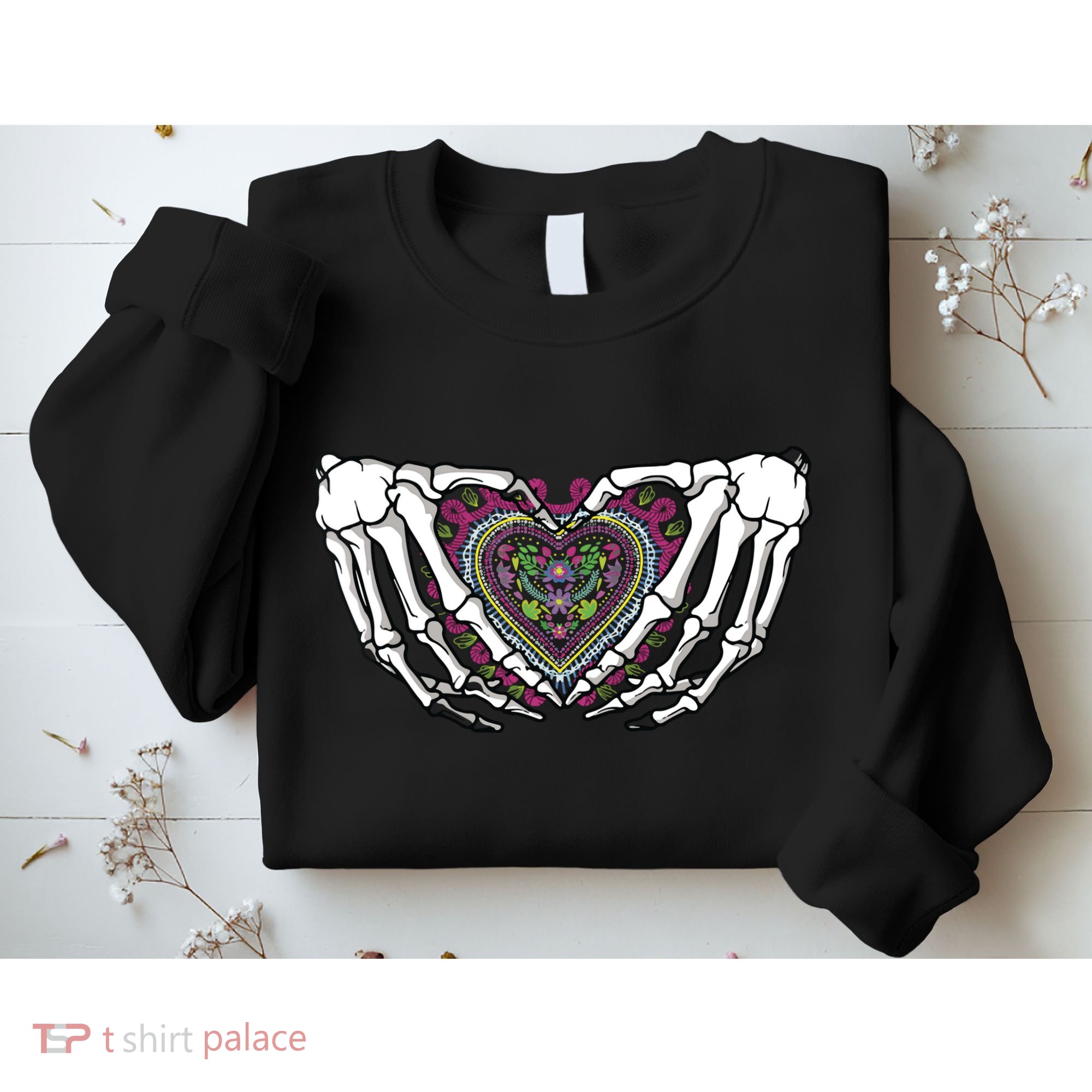 Skeleton Hand Heart Dia De Los Muertos Mexican Day Of Dead Sweatshirt