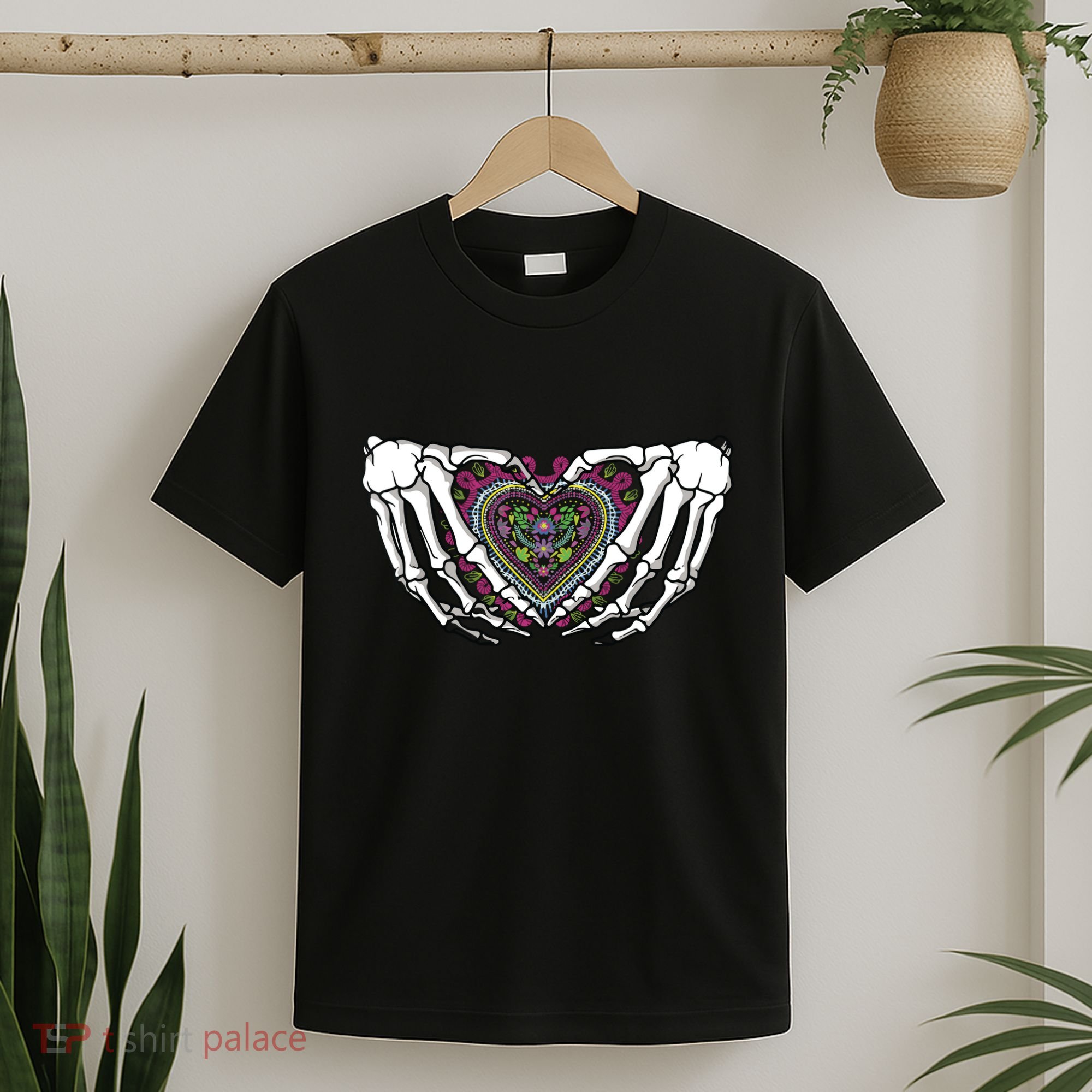 Skeleton Hand Heart Dia De Los Muertos Mexican Day Of Dead T-Shirt