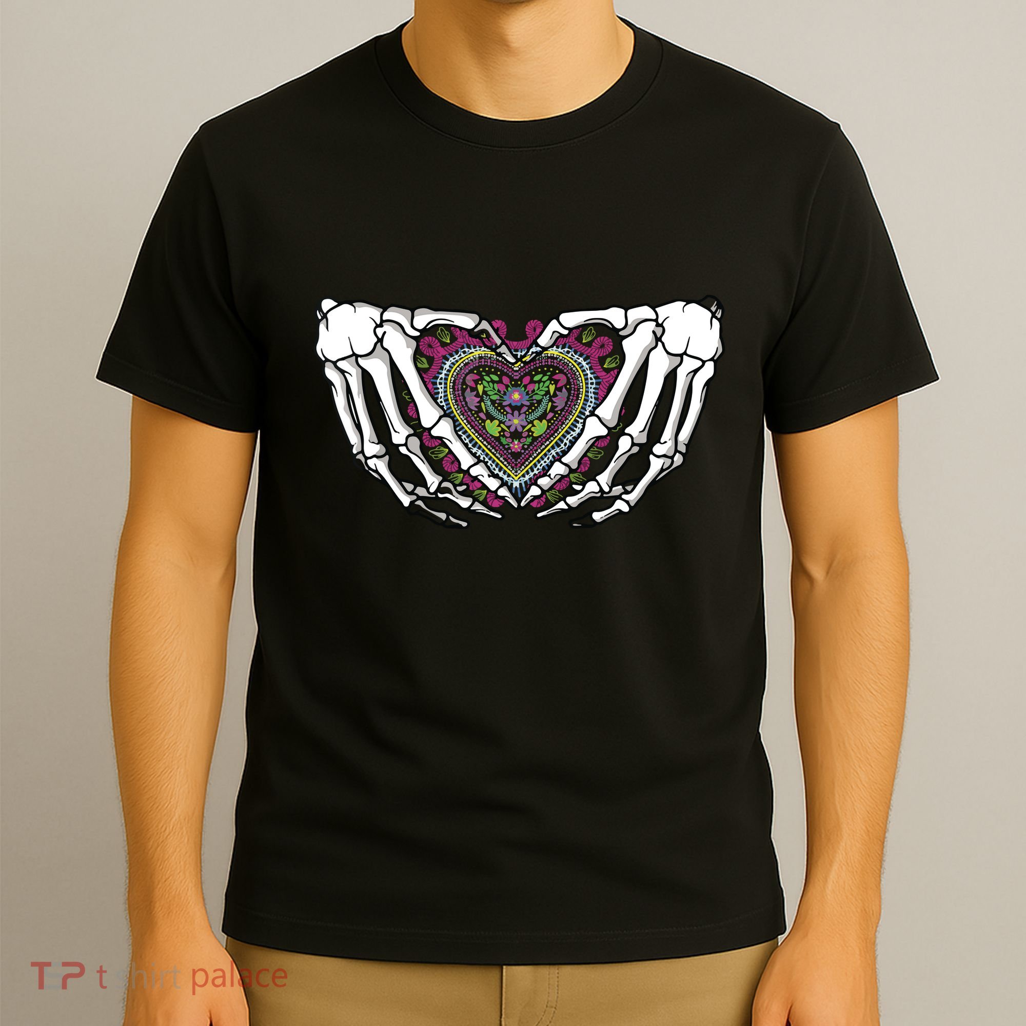 Skeleton Hand Heart Dia De Los Muertos Mexican Day Of Dead T-Shirt