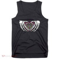 Skeleton Hand Heart Dia De Los Muertos Mexican Day Of Dead Tank Top thumb 0