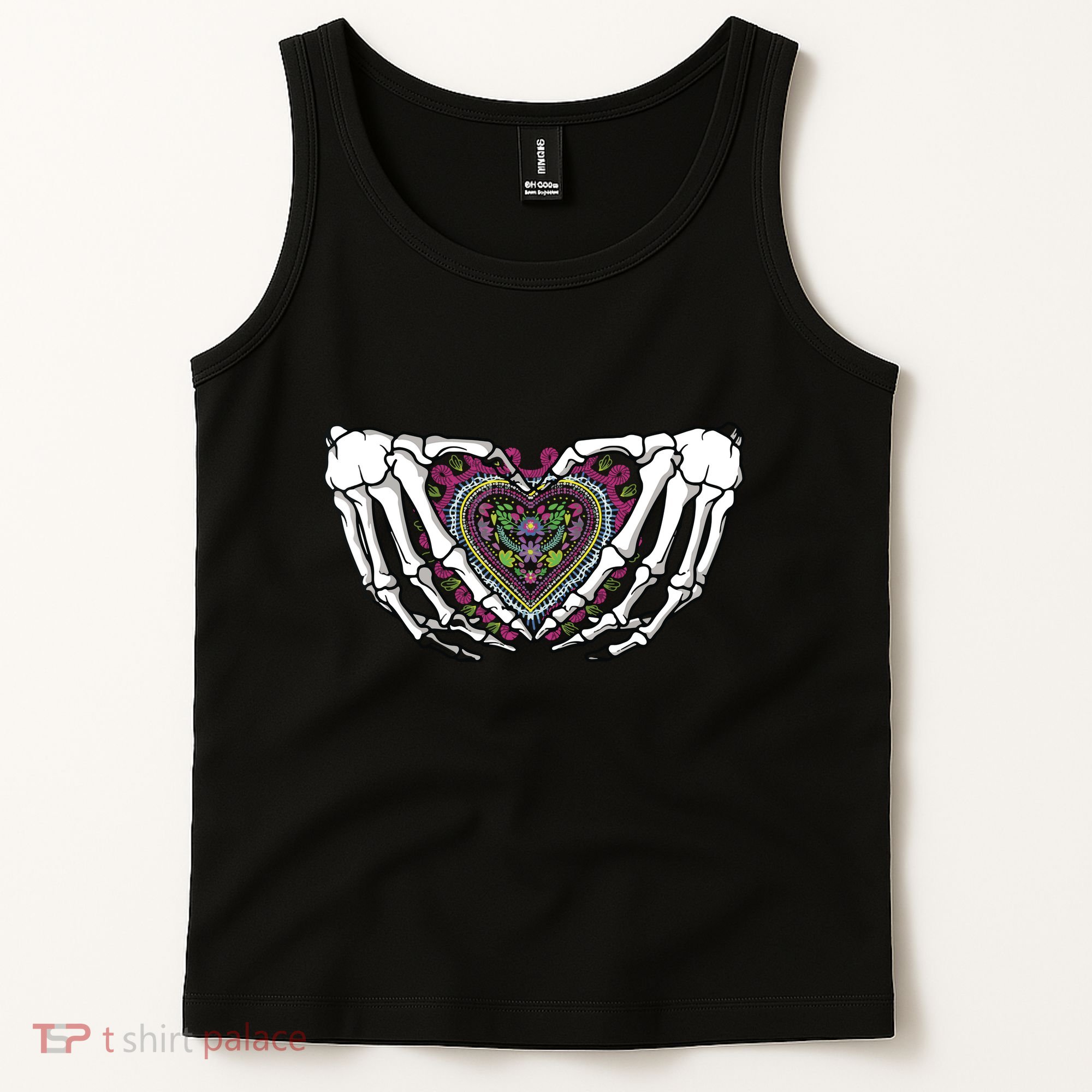 Skeleton Hand Heart Dia De Los Muertos Mexican Day Of Dead Tank Top