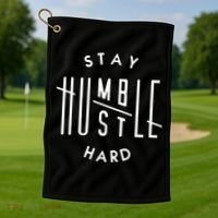 Stay Humble Hustle Hard Golf Towel thumb 1