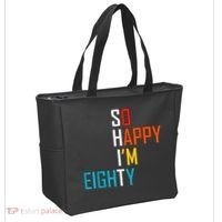 So Happy I'm Eighty Gag 80 Year Old Funny 80th Birthday Tote Bag thumb 2