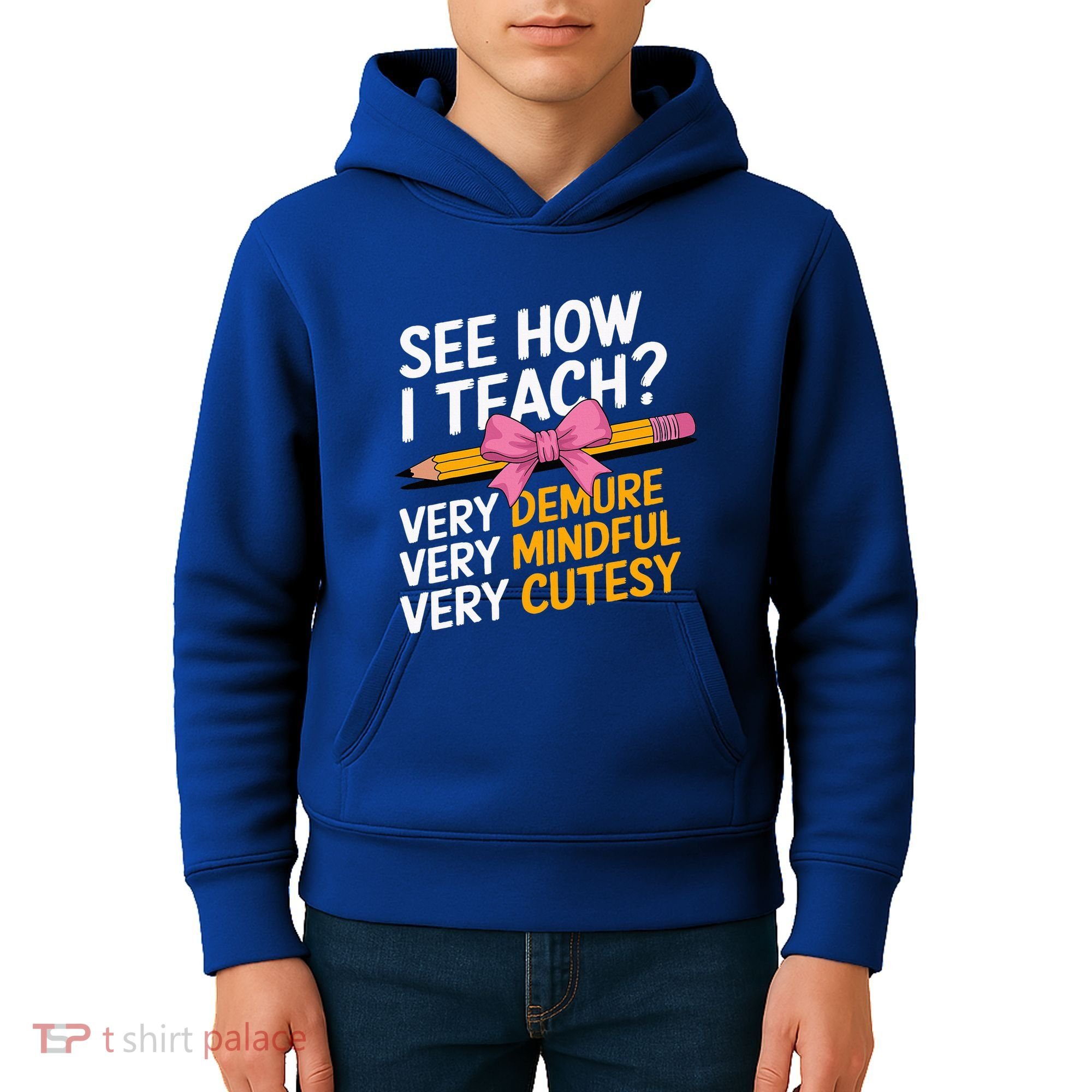 See How I Teach Teacher Appreciation Demure Mindful Cutesy Kids Hoodie