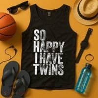 So Happy I Have Twins Father's Mother's Day Tank Top thumb 4
